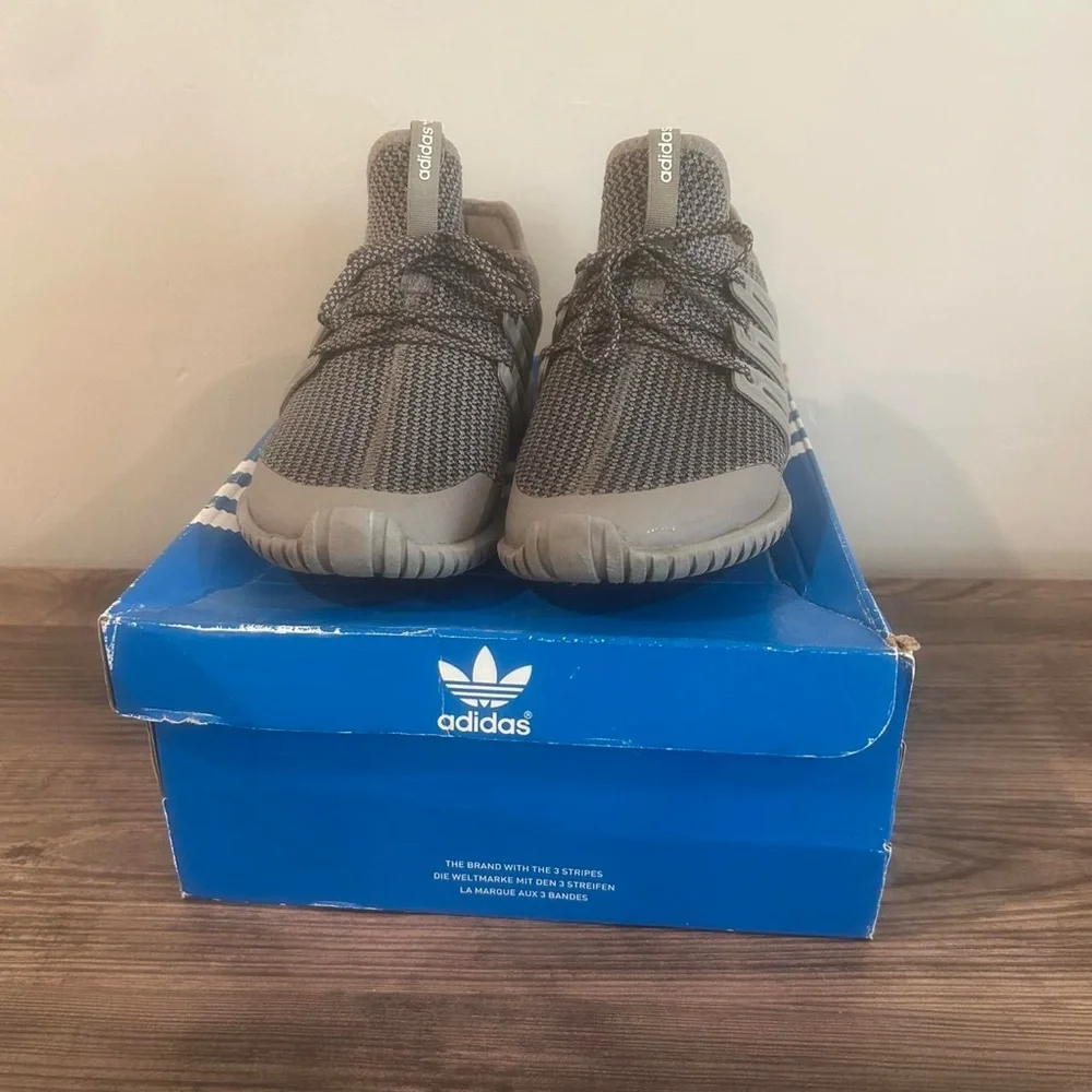 Gray Adidas Tubular Sneakers